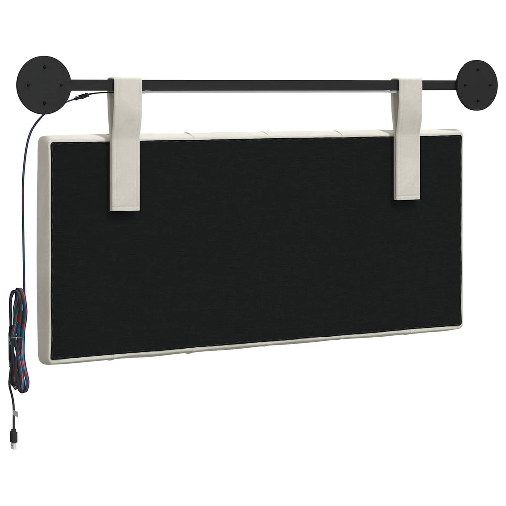 Cabecero colgante Con luz LED Crema Terciopelo