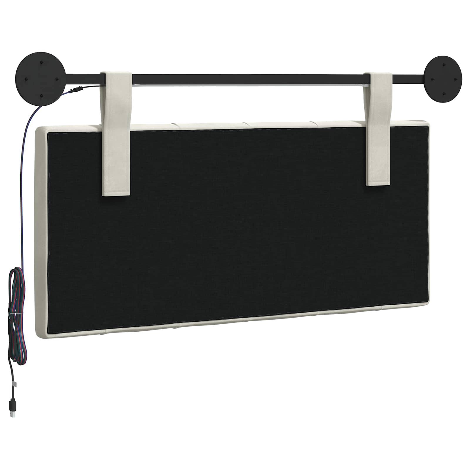 Cabecero colgante Con luz LED Crema Terciopelo