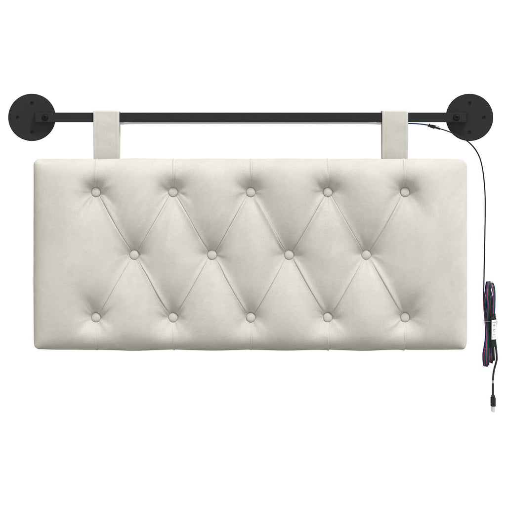 Cabecero colgante Con luz LED Crema Terciopelo
