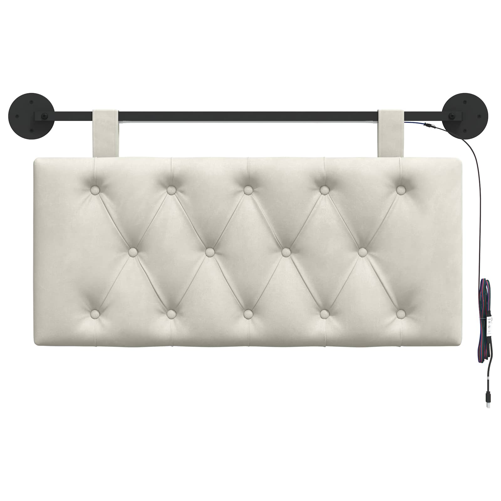 Cabecero colgante Con luz LED Crema Terciopelo