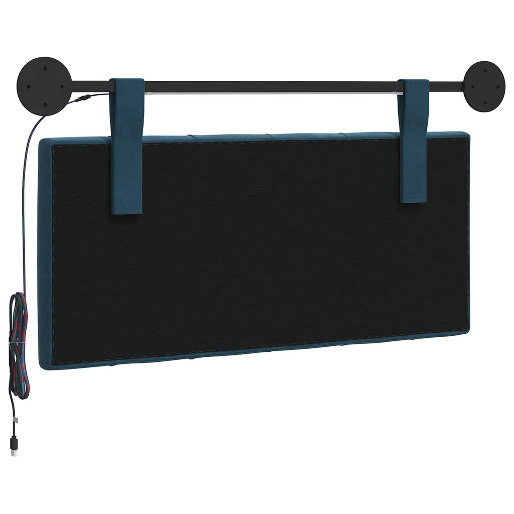 Cabecero colgante Con luz LED Azul Terciopelo