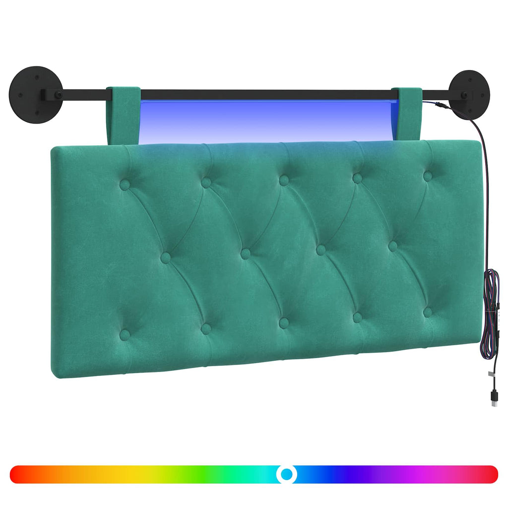 Cabecero colgante Con luz LED Tuquesa Terciopelo