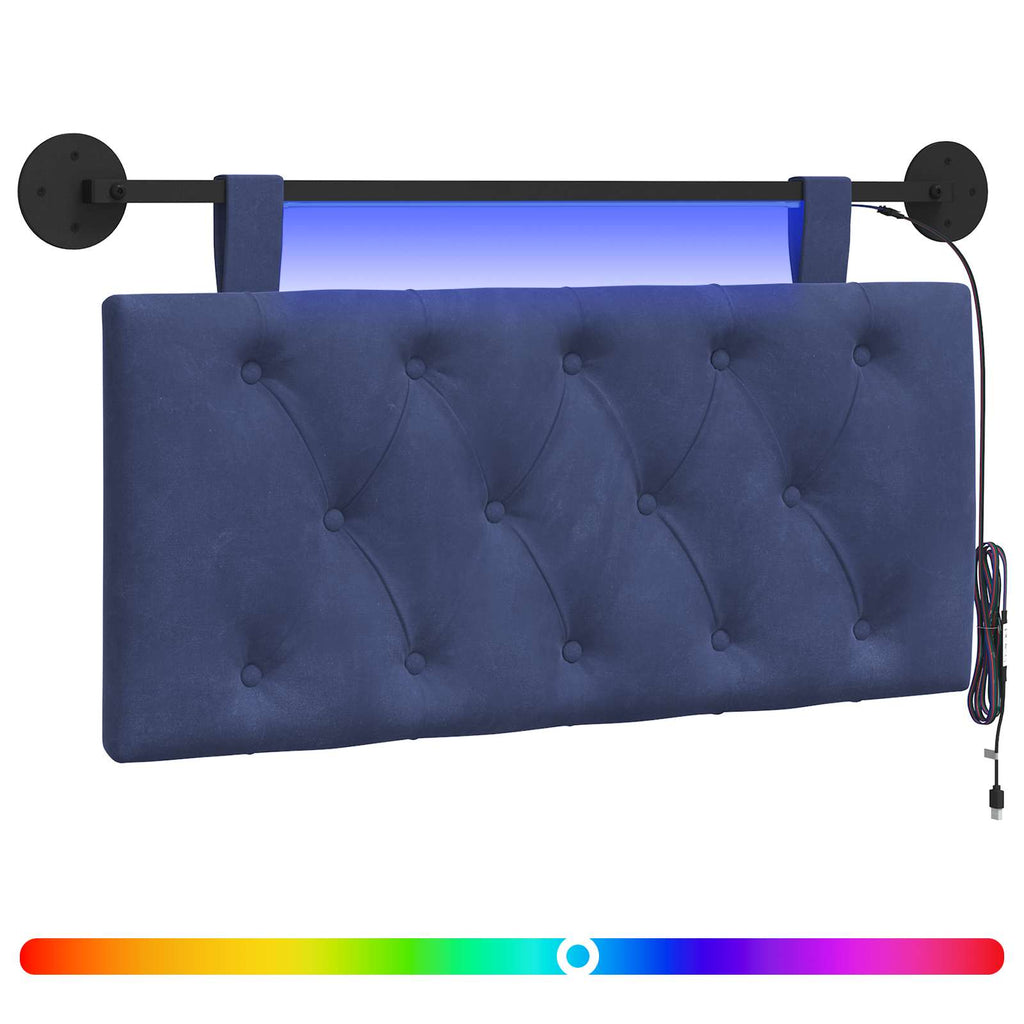 Cabecero colgante Con luz LED Azul Policía Terciopelo