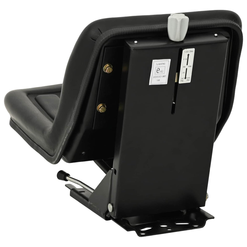 Asiento de tractor con suspensión Negro 39,5 x 52 x 43 cm