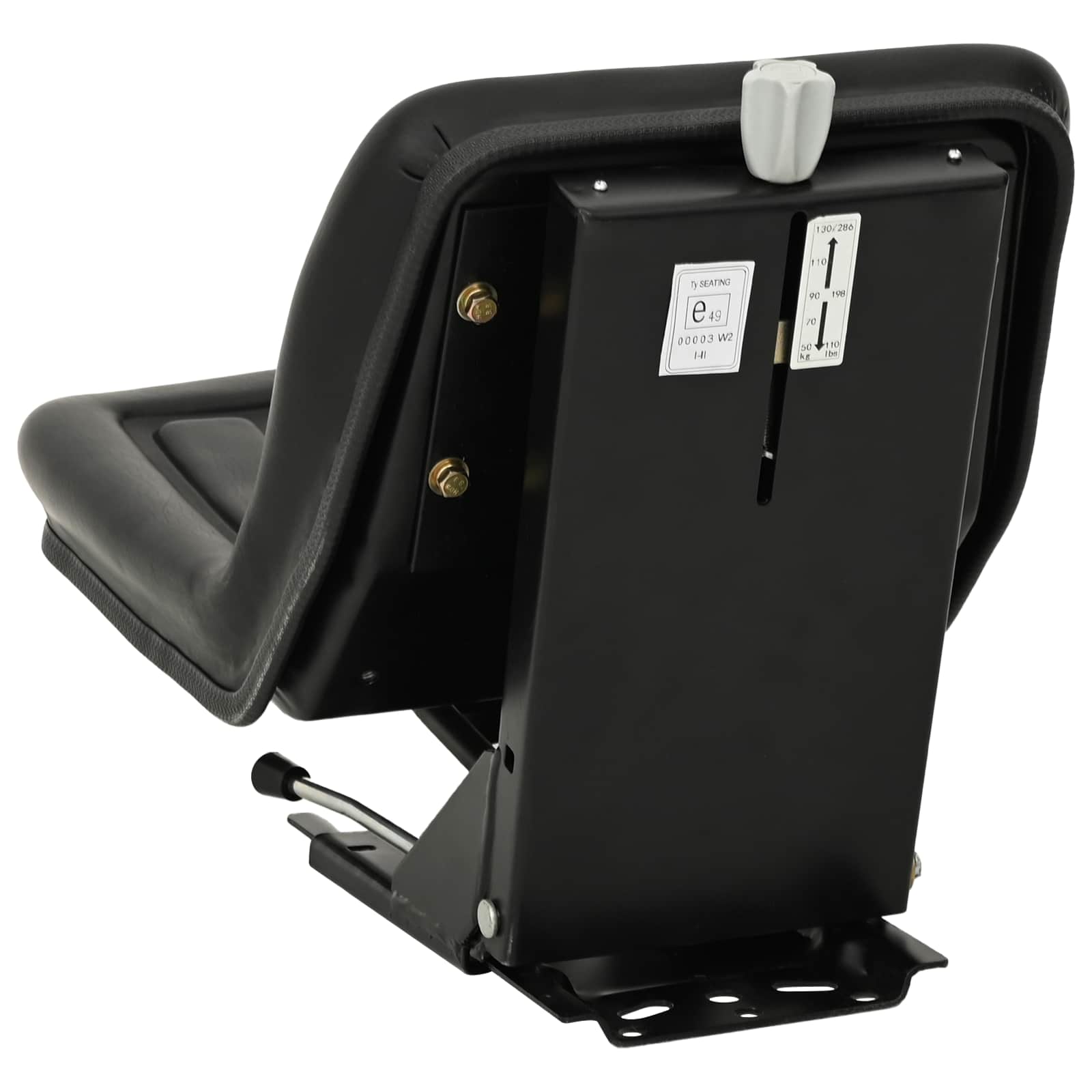 Asiento de tractor con suspensión Negro 39,5 x 52 x 43 cm