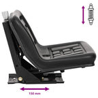Asiento de tractor con suspensión Negro 39,5 x 52 x 43 cm