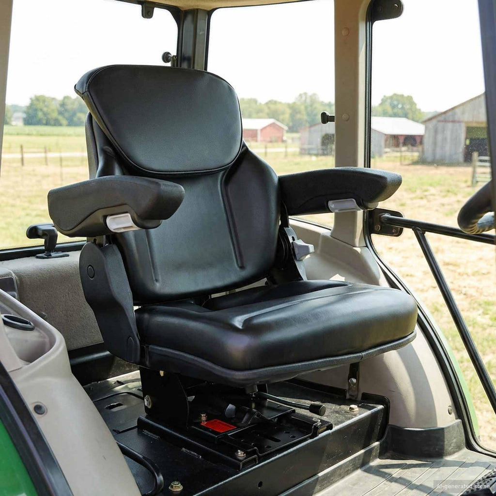 Asiento de tractor con suspensión Negro 60 x 58 x 72 cm