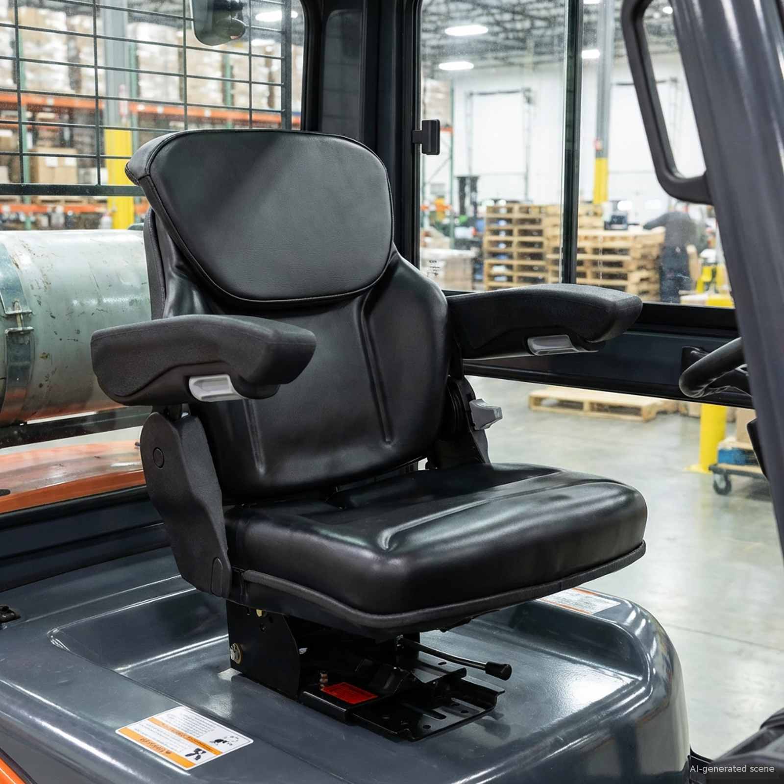 Asiento de tractor con suspensión Negro 60 x 58 x 72 cm