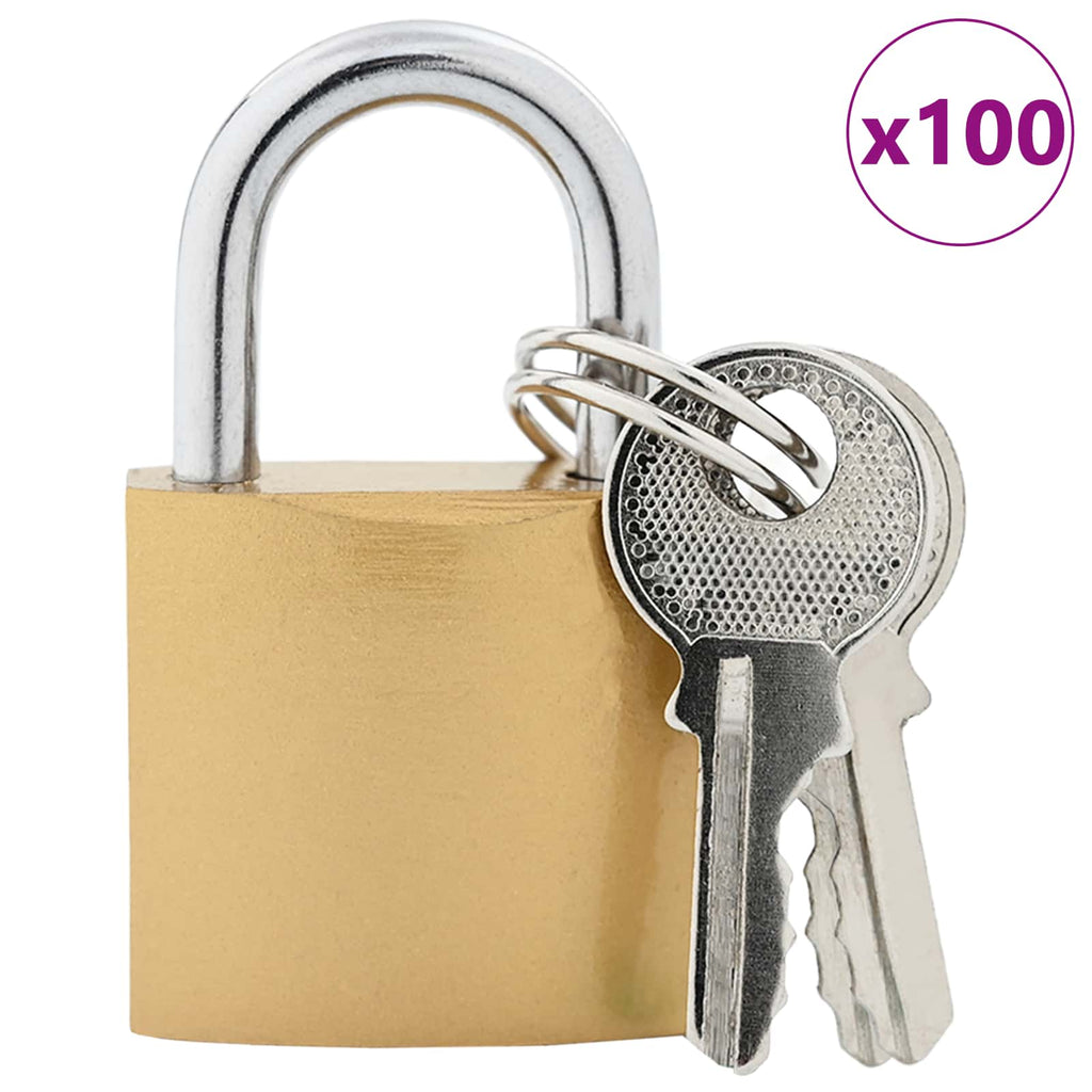 Candado en U con llaves 100 pcs Latón Hierro