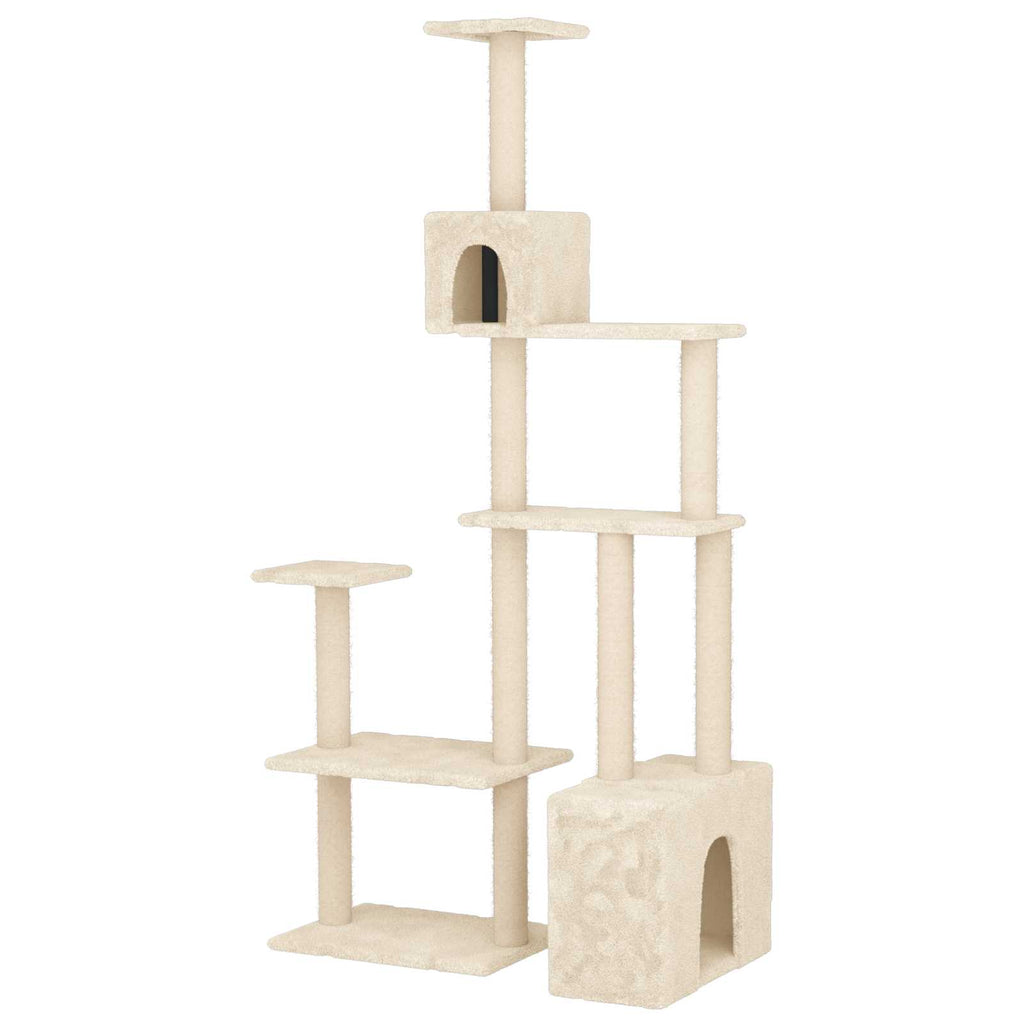 Árbol para gatos con postes de sisal Crema 177,5 cm