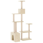 Árbol para gatos con postes de sisal Crema 177,5 cm