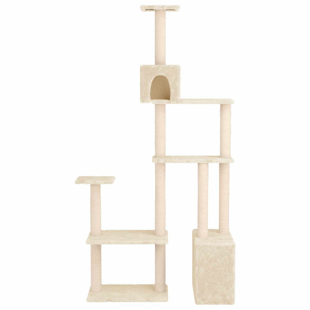 Árbol para gatos con postes de sisal Crema 177,5 cm
