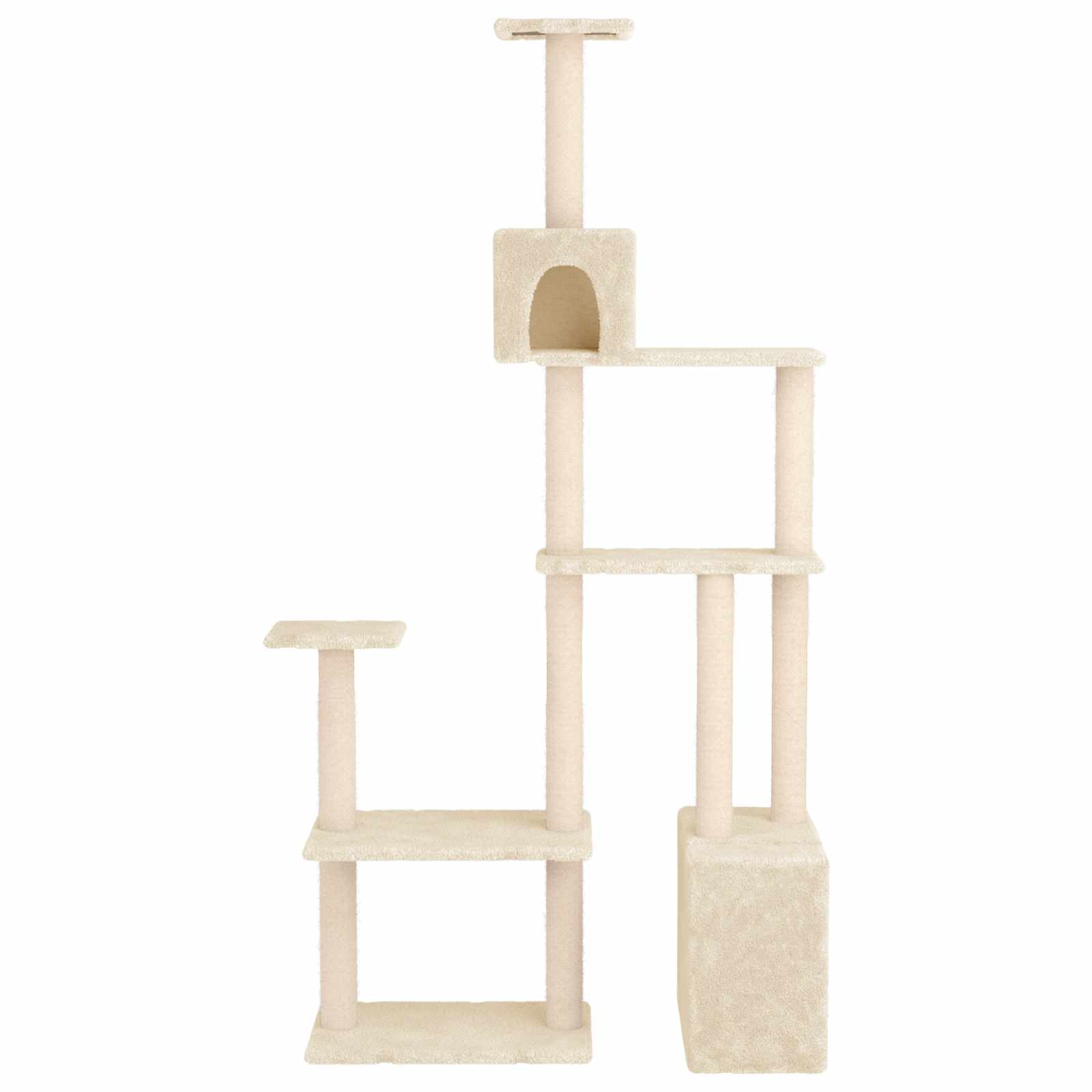 Árbol para gatos con postes de sisal Crema 177,5 cm