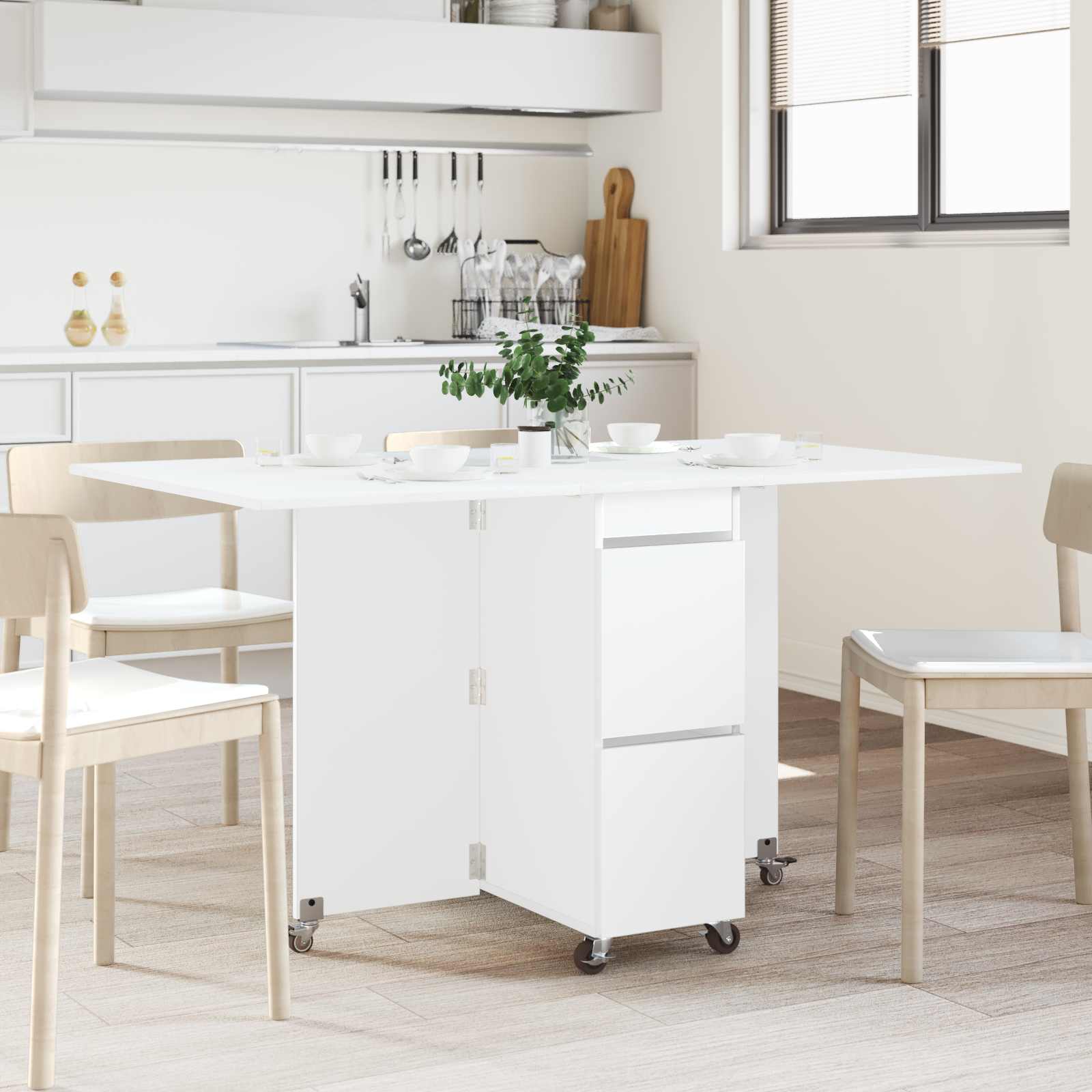 Mesa de comedor 2 pcs 140 x 80 x 77 cm Madera de ingeniería
