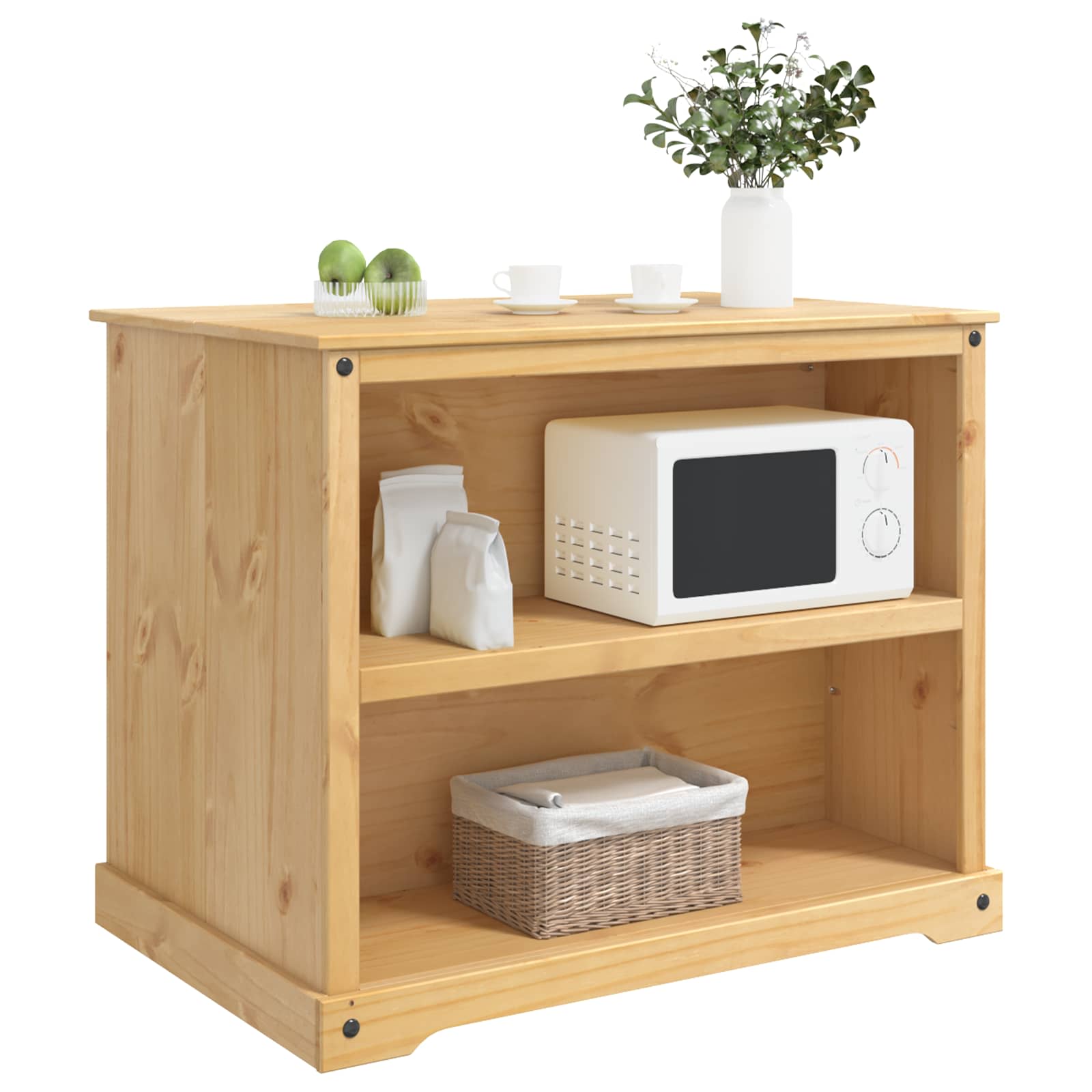 Carro de Cocina 2 pcs Cera de Miel 112 x 77 x 91,5 cm