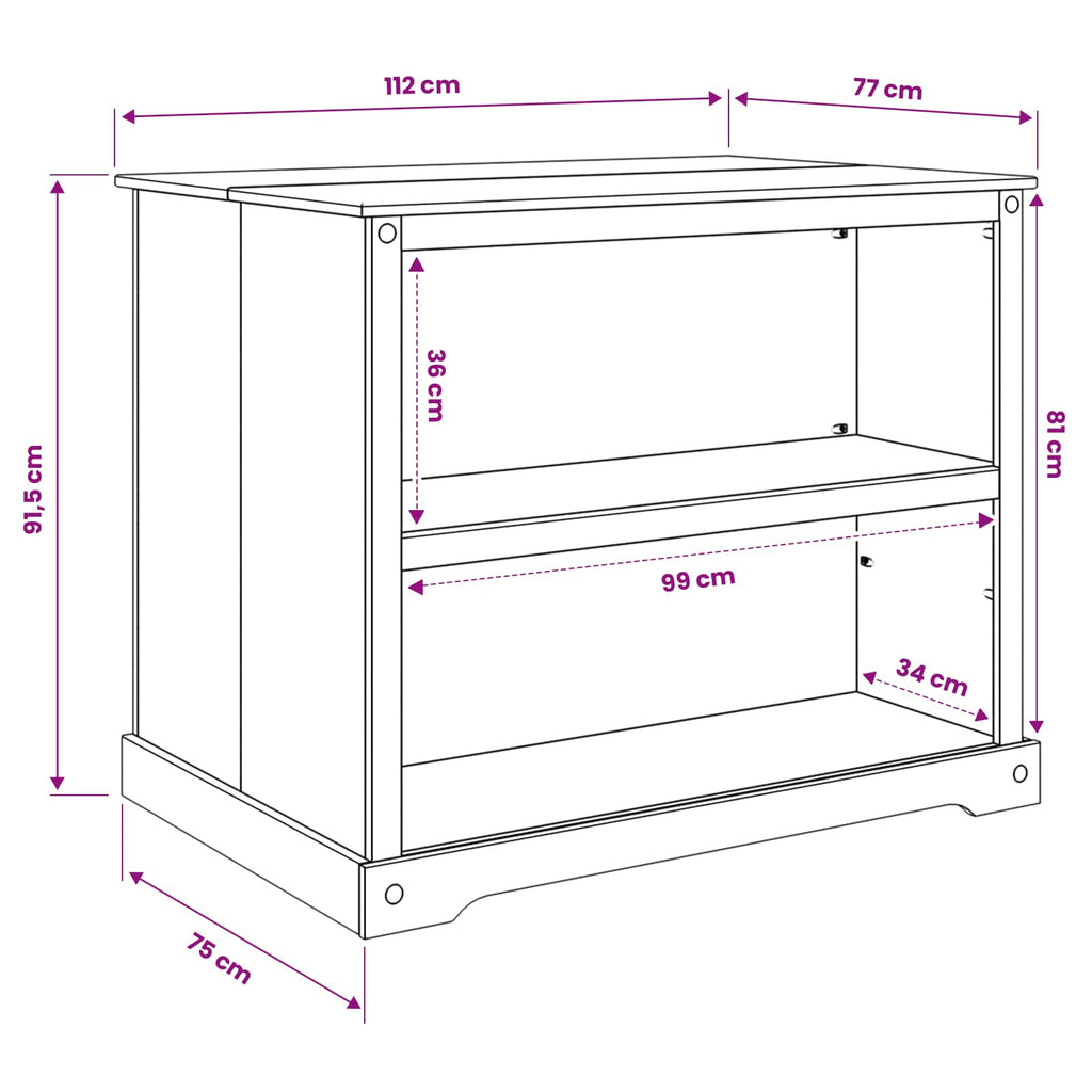 Carro de Cocina 2 pcs Cera de Miel 112 x 77 x 91,5 cm