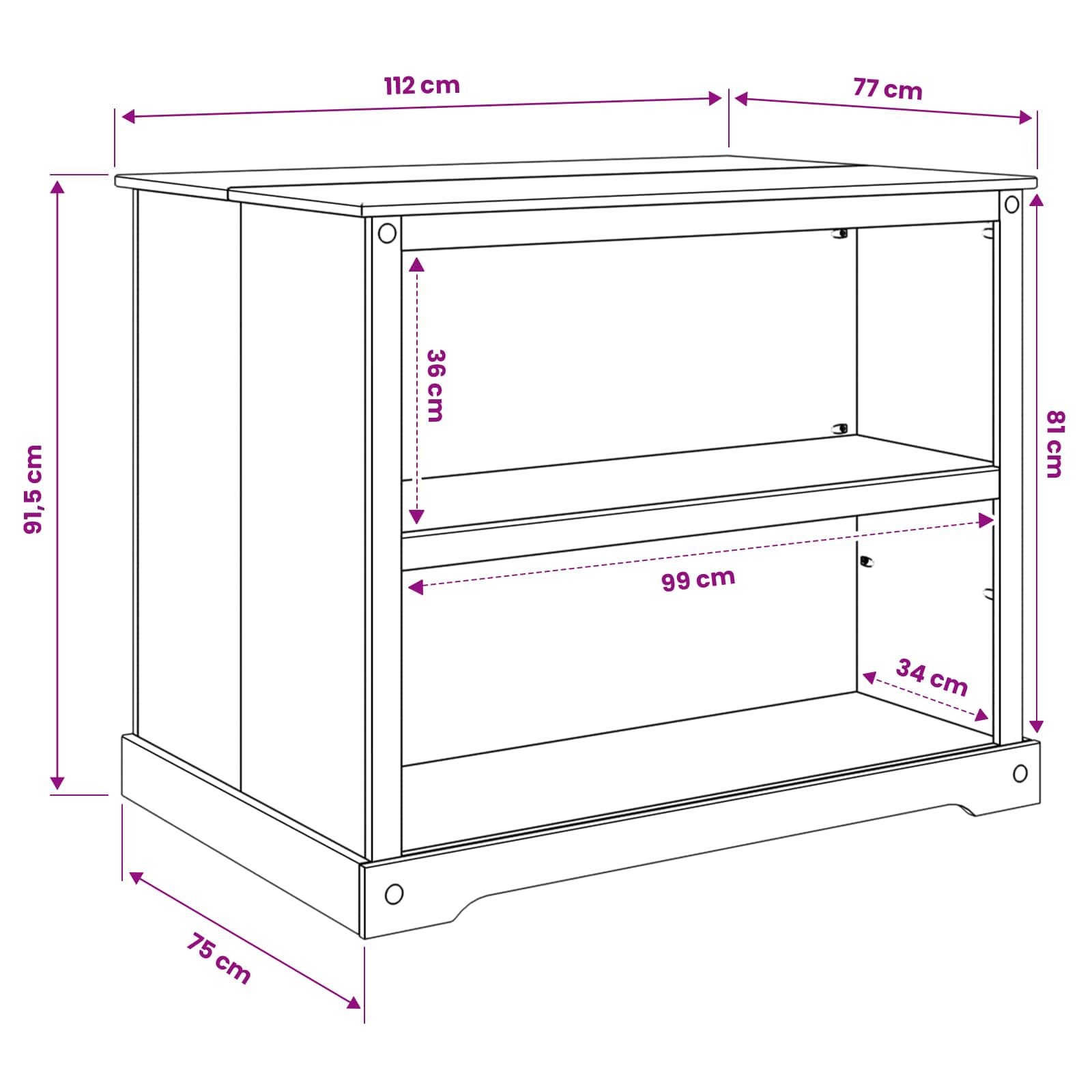 Carro de Cocina 2 pcs Cera de Miel 112 x 77 x 91,5 cm