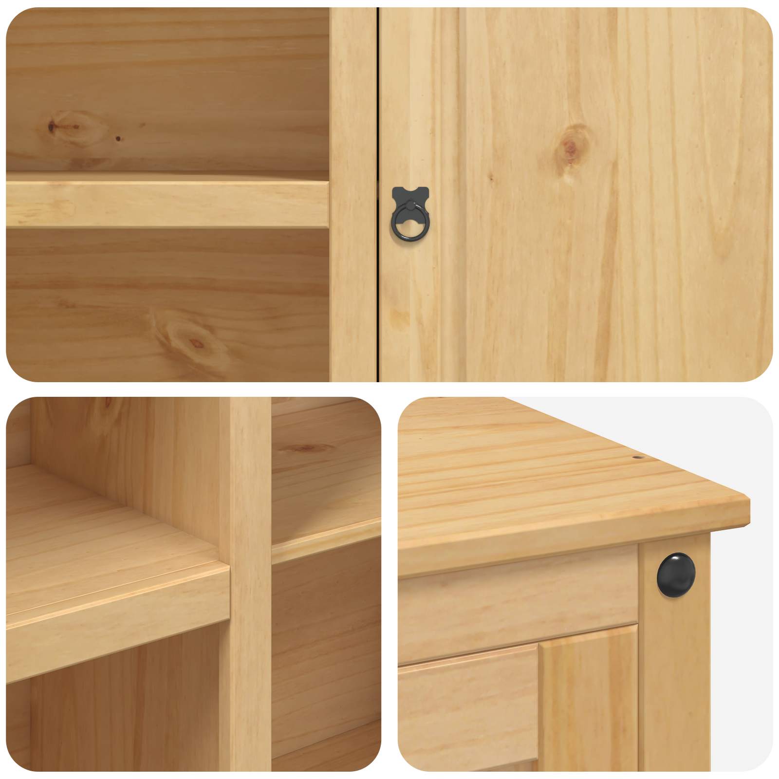 Carro de Cocina 2 pcs Cera de Miel 112 x 77 x 91,5 cm