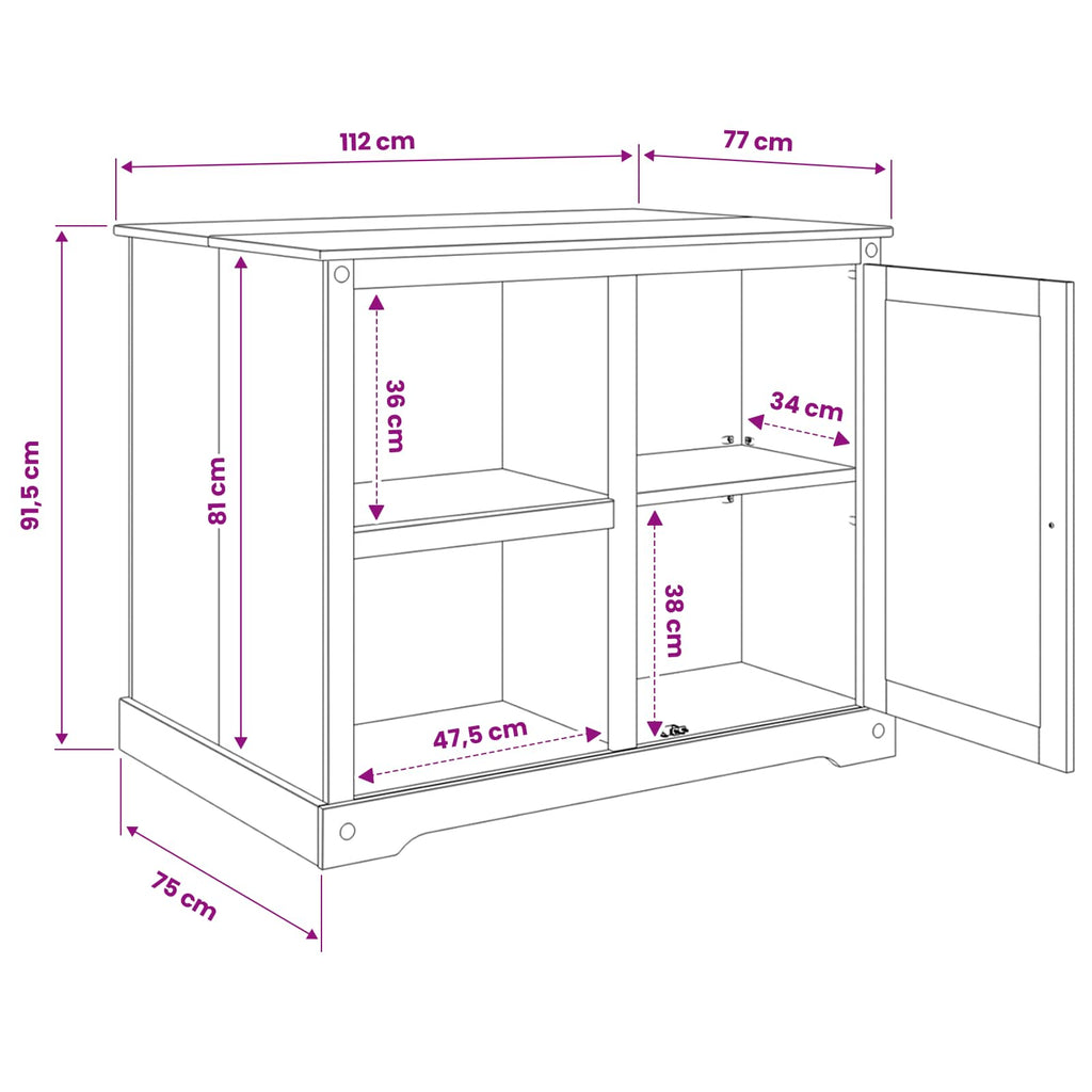 Carro de Cocina 2 pcs Cera de Miel 112 x 77 x 91,5 cm