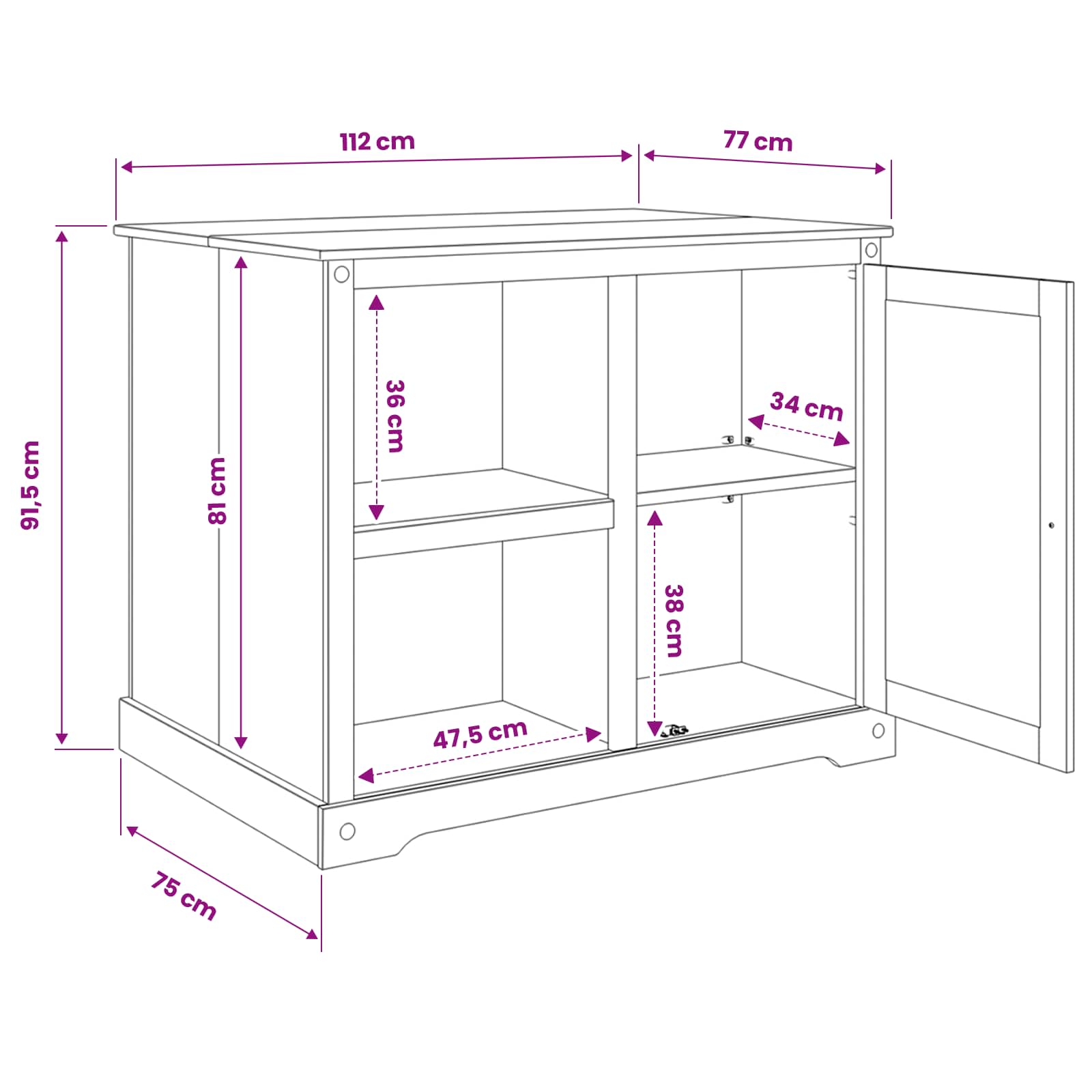 Carro de Cocina 2 pcs Cera de Miel 112 x 77 x 91,5 cm