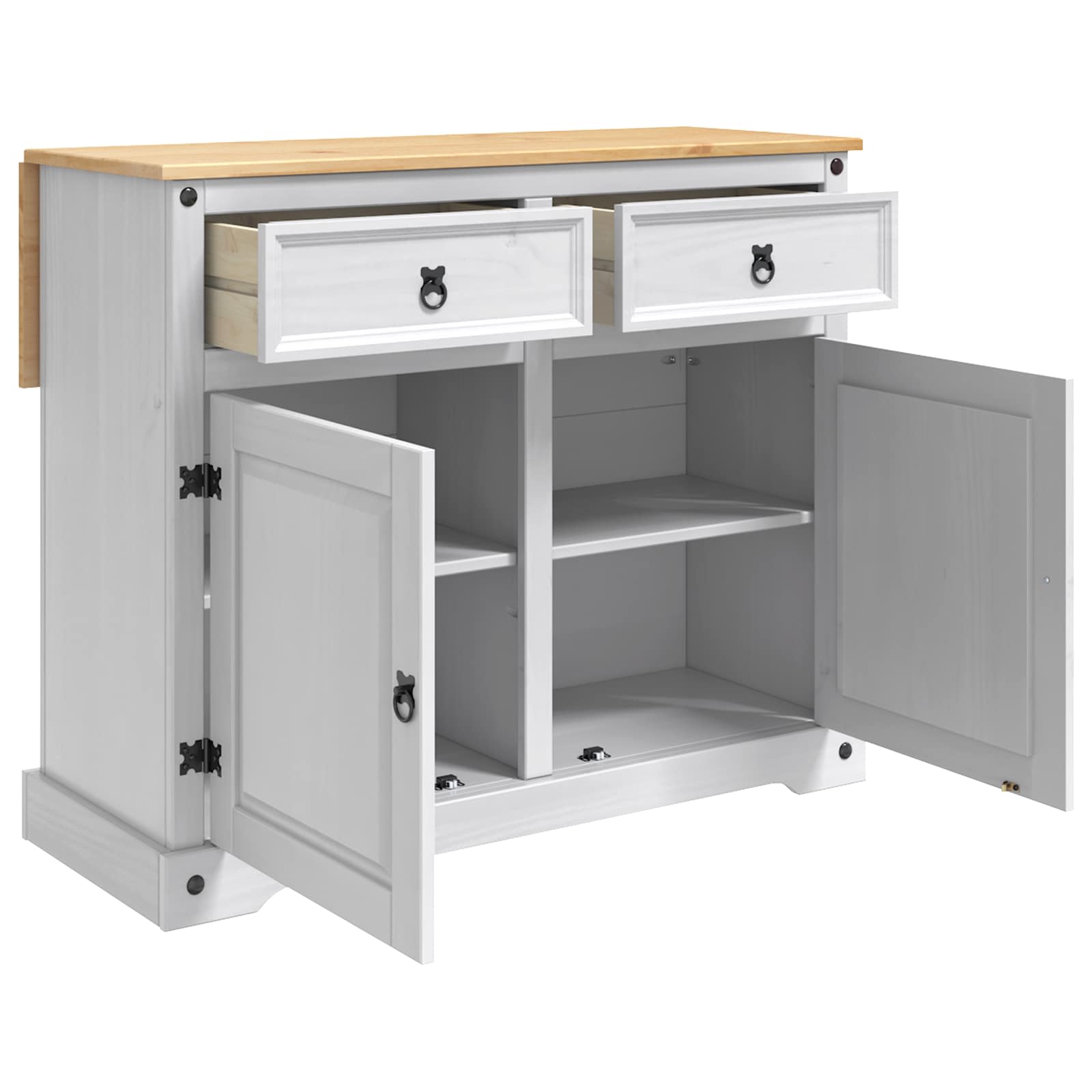 Carro de Cocina 2 pcs y Cera de Miel 112 x 70 x 91,5 cm