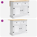 Carro de Cocina 2 pcs y Cera de Miel 112 x 70 x 91,5 cm