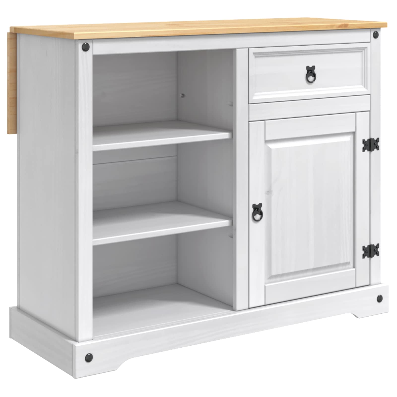 Carro de Cocina 2 pcs y Cera de Miel 112 x 70 x 91,5 cm