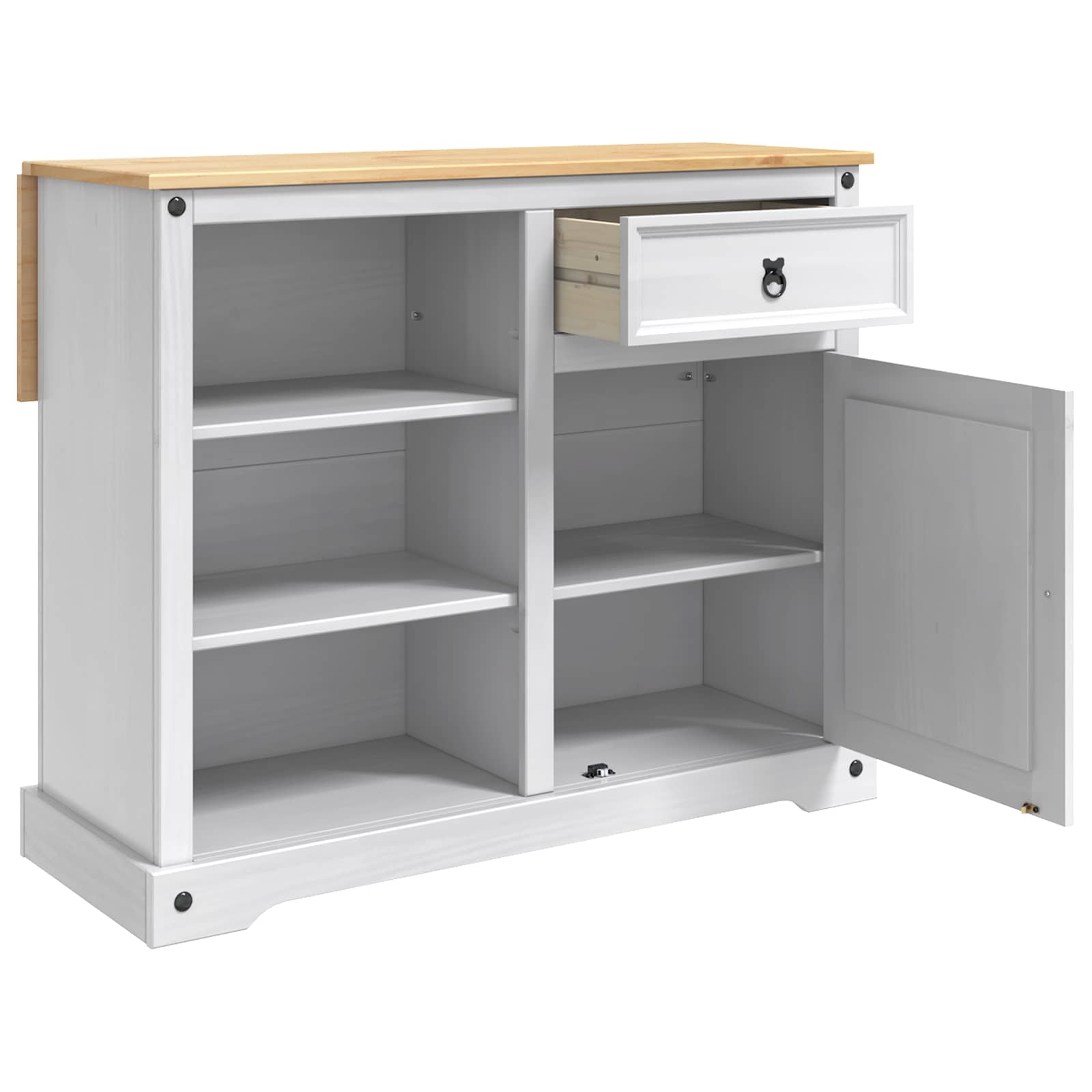 Carro de Cocina 2 pcs y Cera de Miel 112 x 70 x 91,5 cm