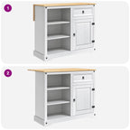 Carro de Cocina 2 pcs y Cera de Miel 112 x 70 x 91,5 cm