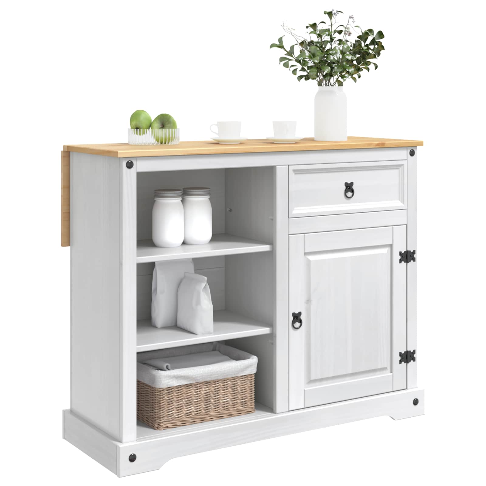 Carro de Cocina 2 pcs y Cera de Miel 112 x 70 x 91,5 cm