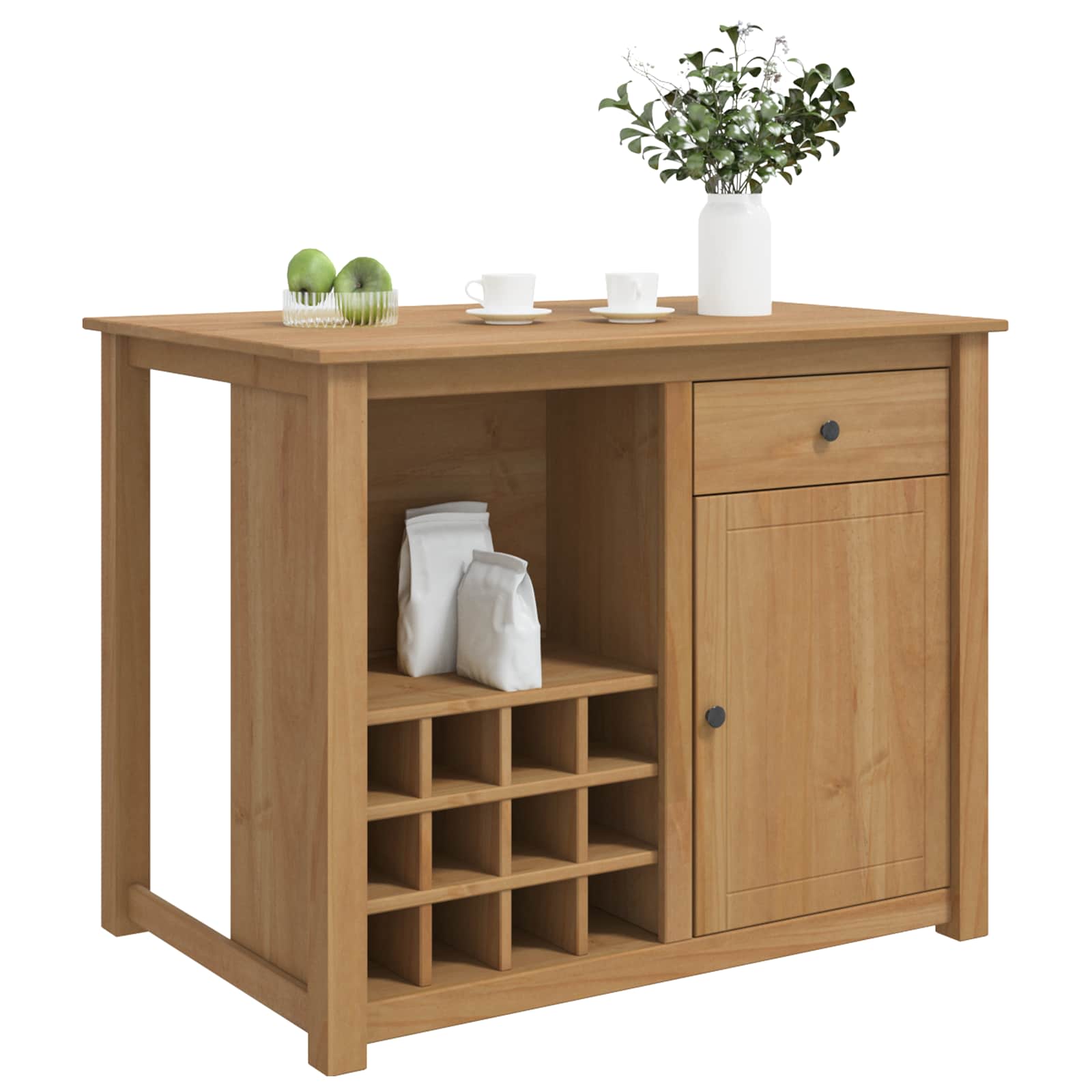 Carro de Cocina PANAMA 2 pcs Cera de Miel 112 x 77 x 90 cm