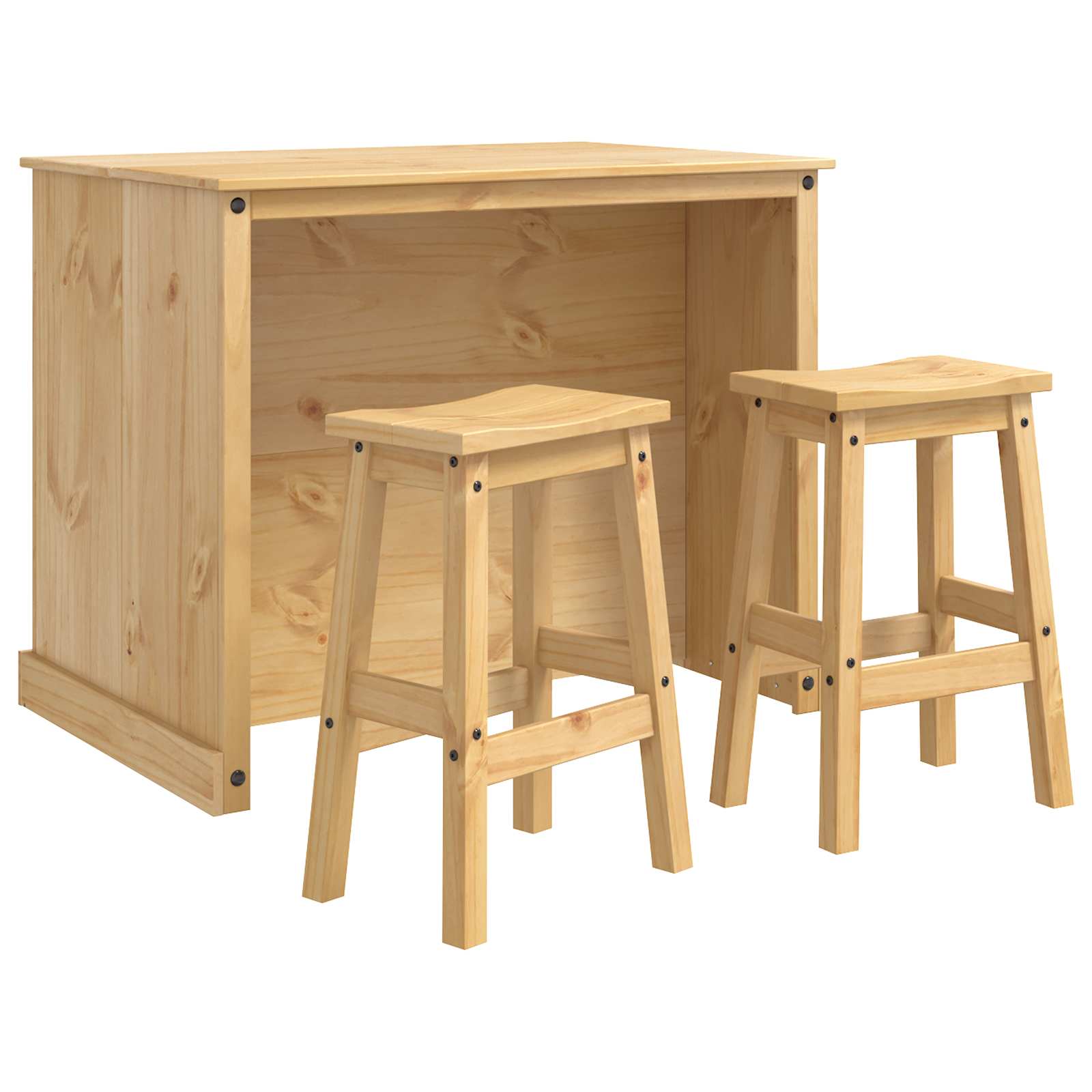 Juego de isla de cocina 3 pcs Cera de Miel Pino macizo