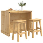 Juego de isla de cocina 3 pcs Cera de Miel Pino macizo