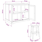 Juego de isla de cocina 3 pcs Cera de Miel Pino macizo