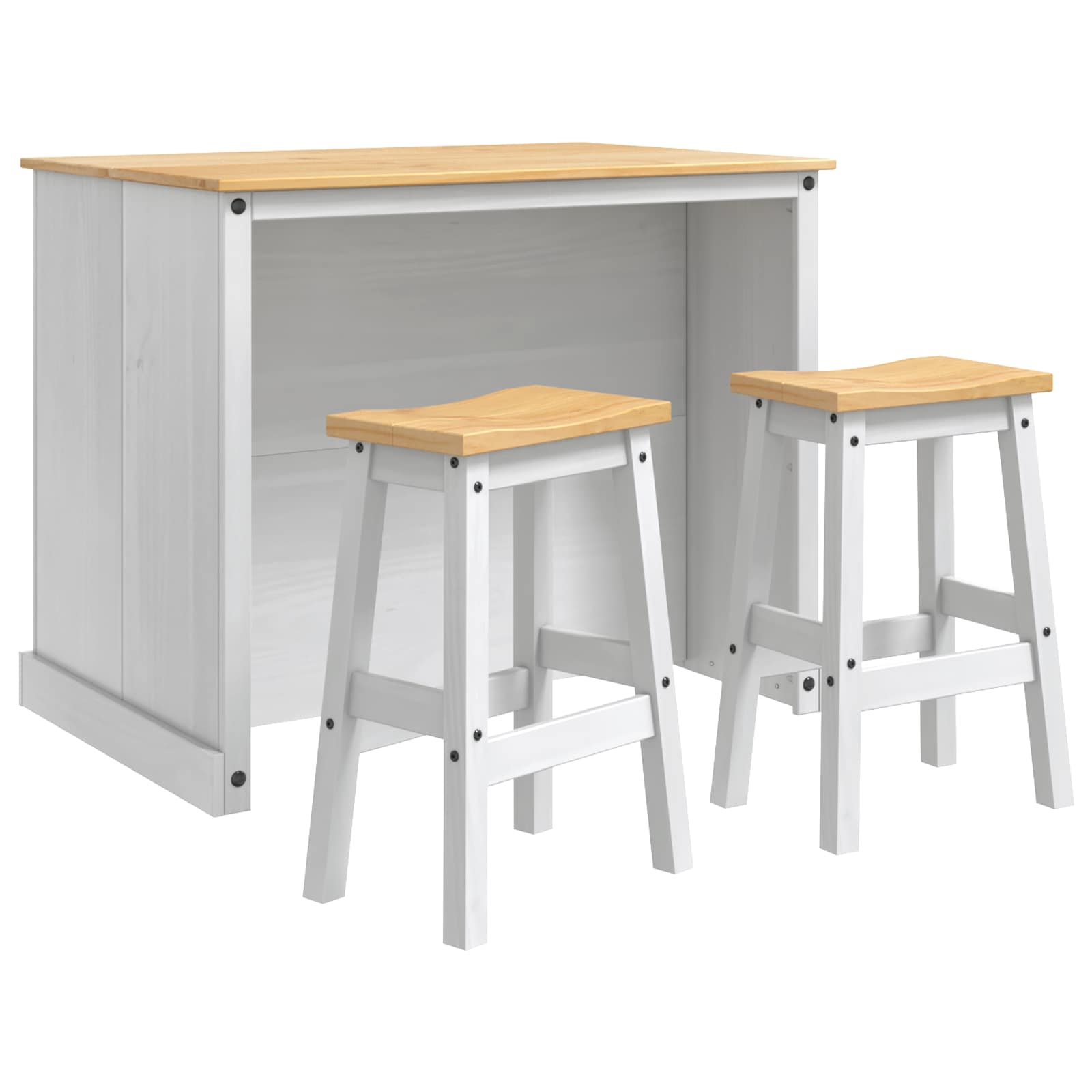 Juego de isla de cocina 3 pcs Cera de Miel Pino macizo