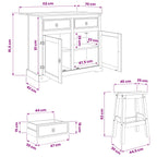 Juego de isla de cocina con cajón Corona 3 pcs Cera de Miel
