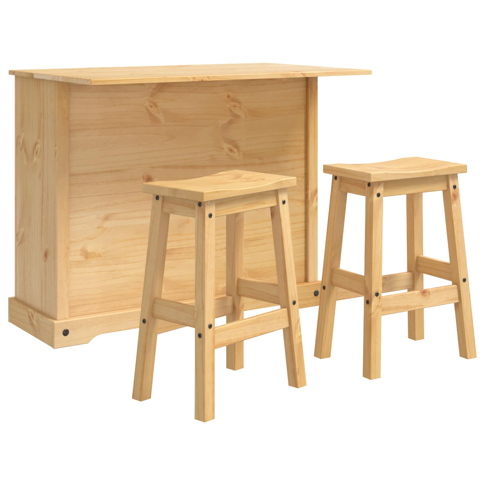 Juego de isla de cocina 3 pcs Cera de Miel Pino macizo