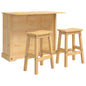 Juego de isla de cocina 3 pcs Cera de Miel Pino macizo