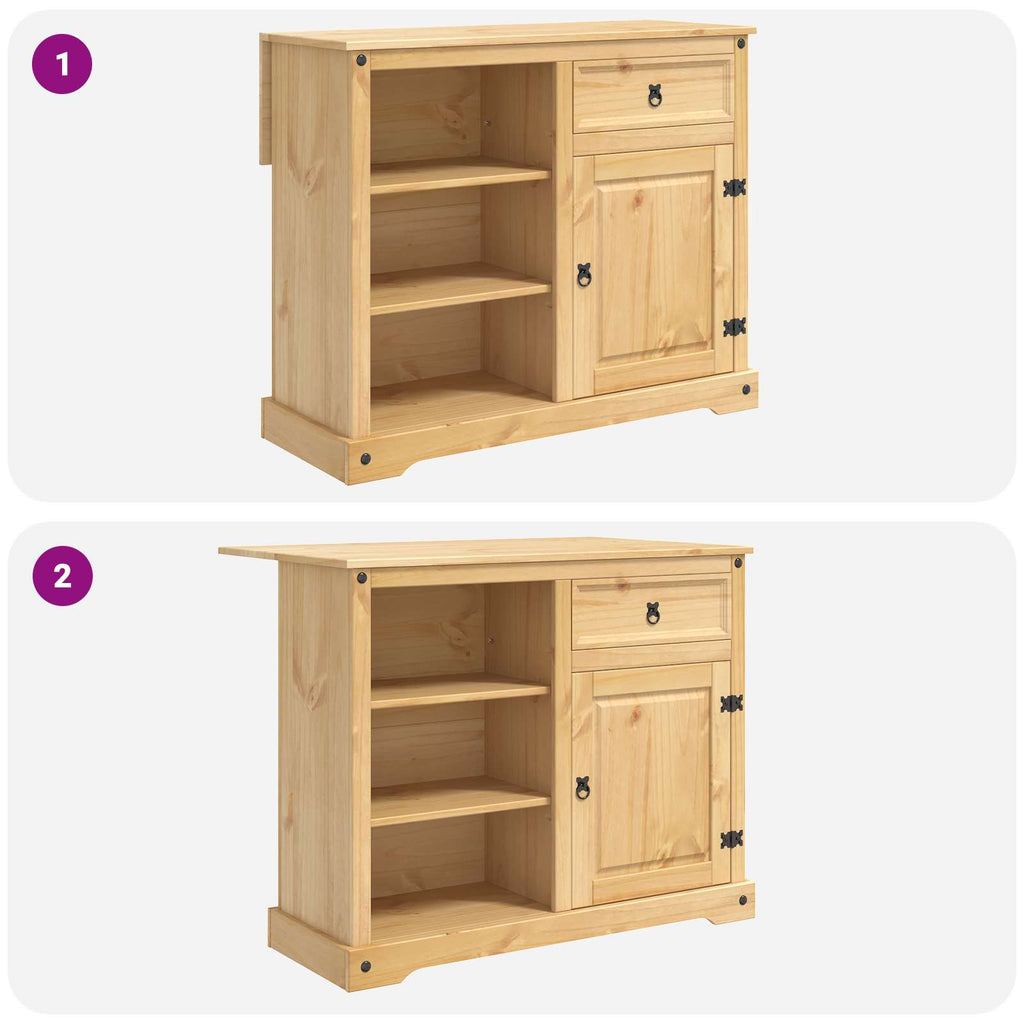 Juego de isla de cocina 3 pcs Cera de Miel Pino macizo