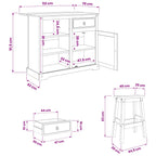 Juego de isla de cocina 3 pcs Cera de Miel Pino macizo
