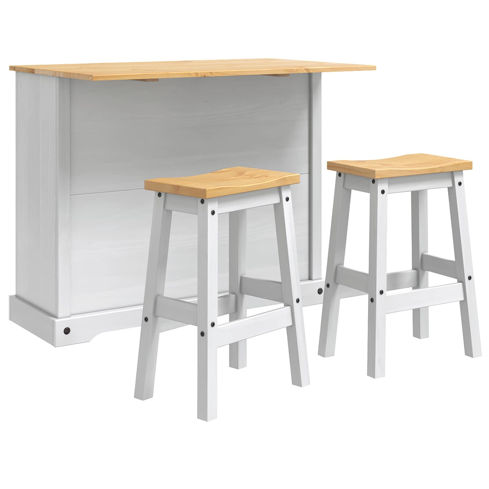 Juego de isla de cocina 3 pcs Cera de Miel Pino macizo