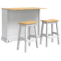 Juego de isla de cocina 3 pcs Cera de Miel Pino macizo