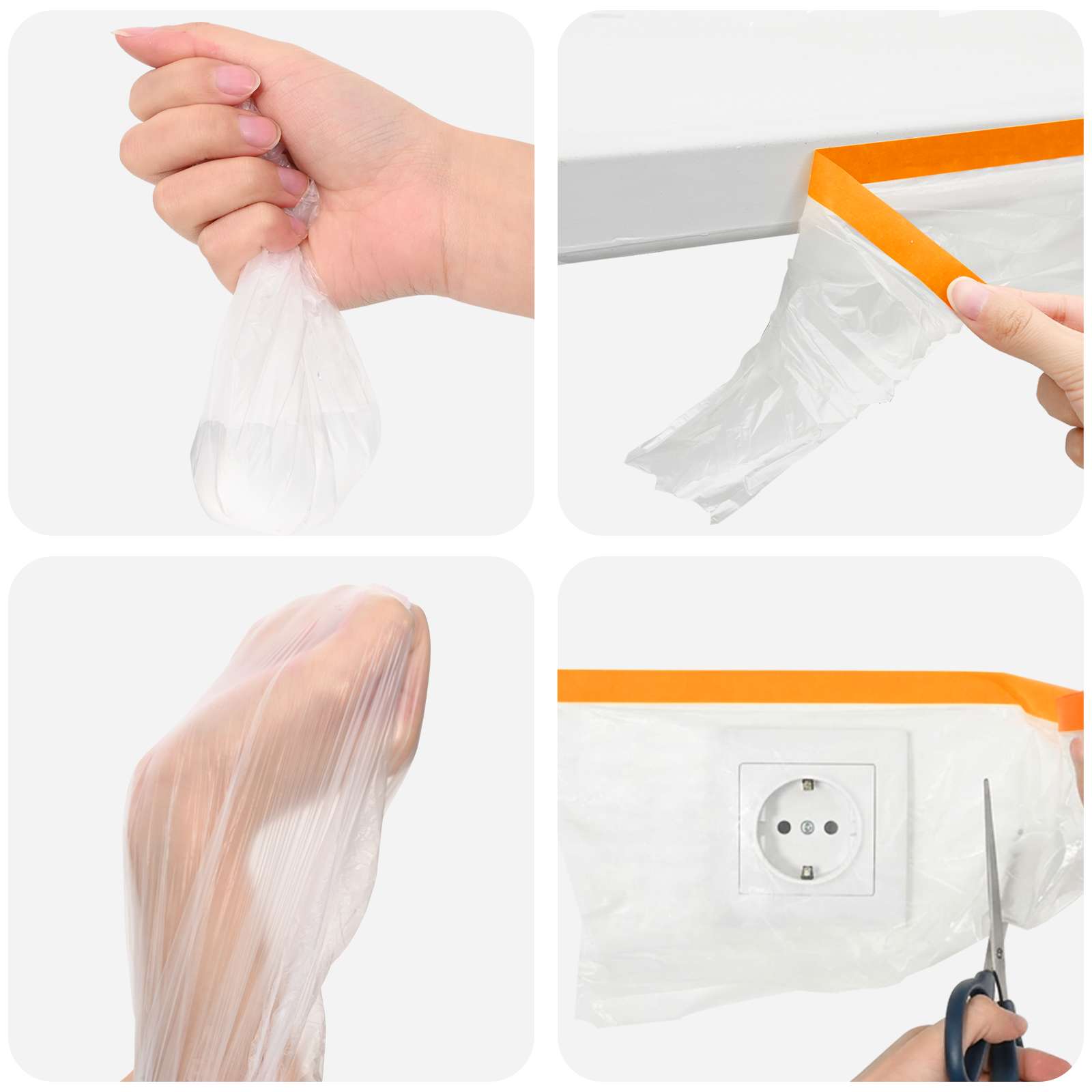 Lámina de polvo con cinta adhesiva 12 pcs 110 x 3300 cm HDPE
