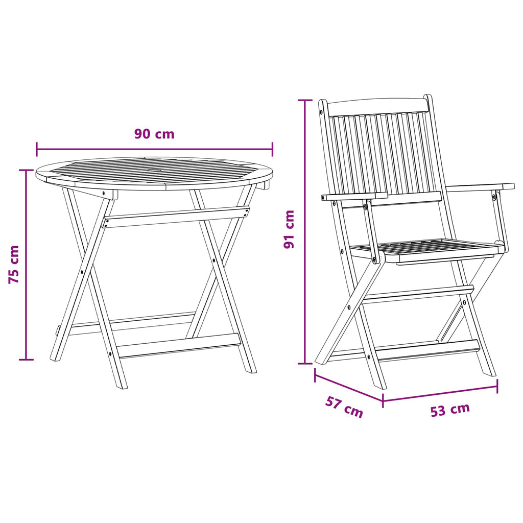 Juego de muebles de exterior 5 pcs Natural