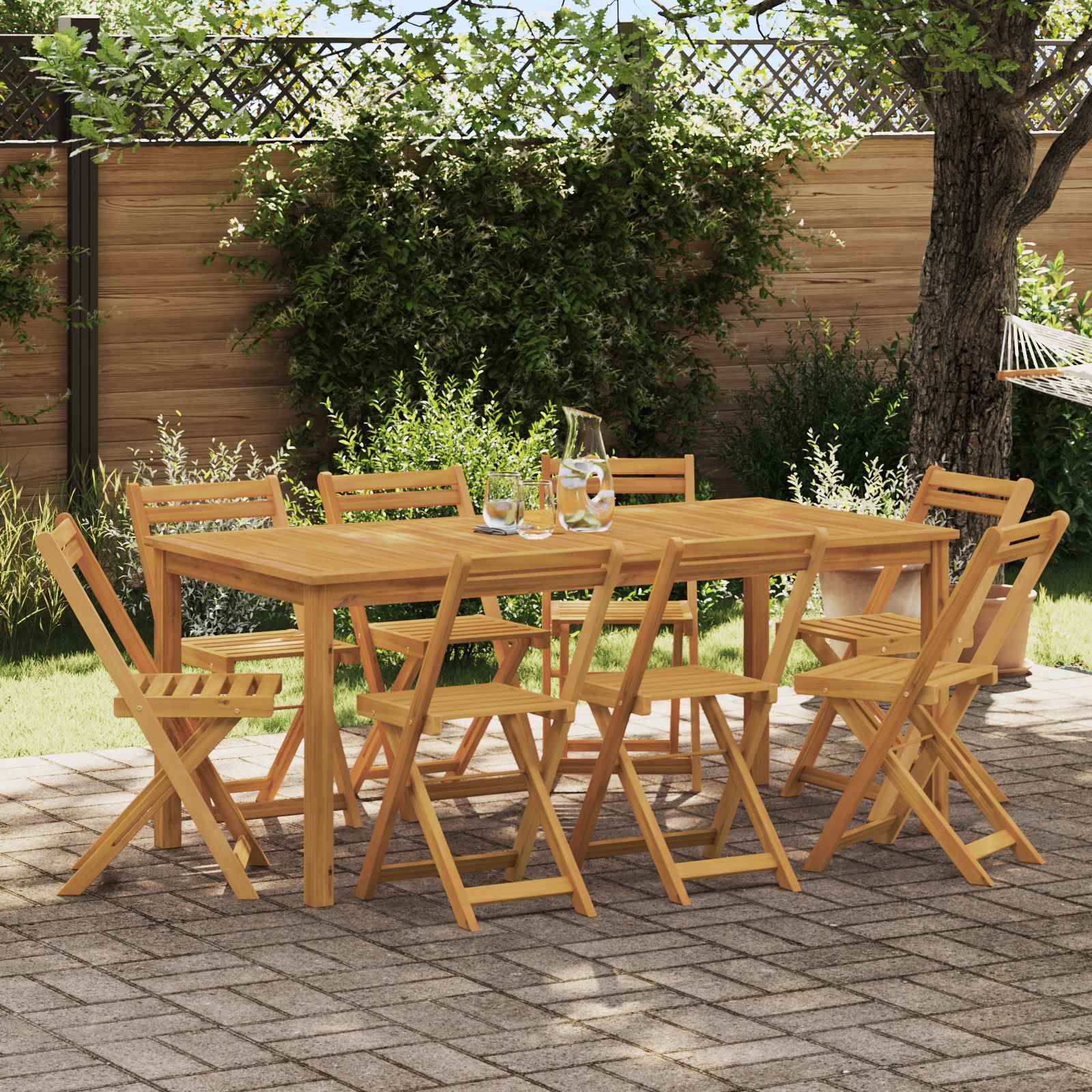 Sillas Bistro de Exterior 8 pcs Natural 40 x 53 x 80 cm