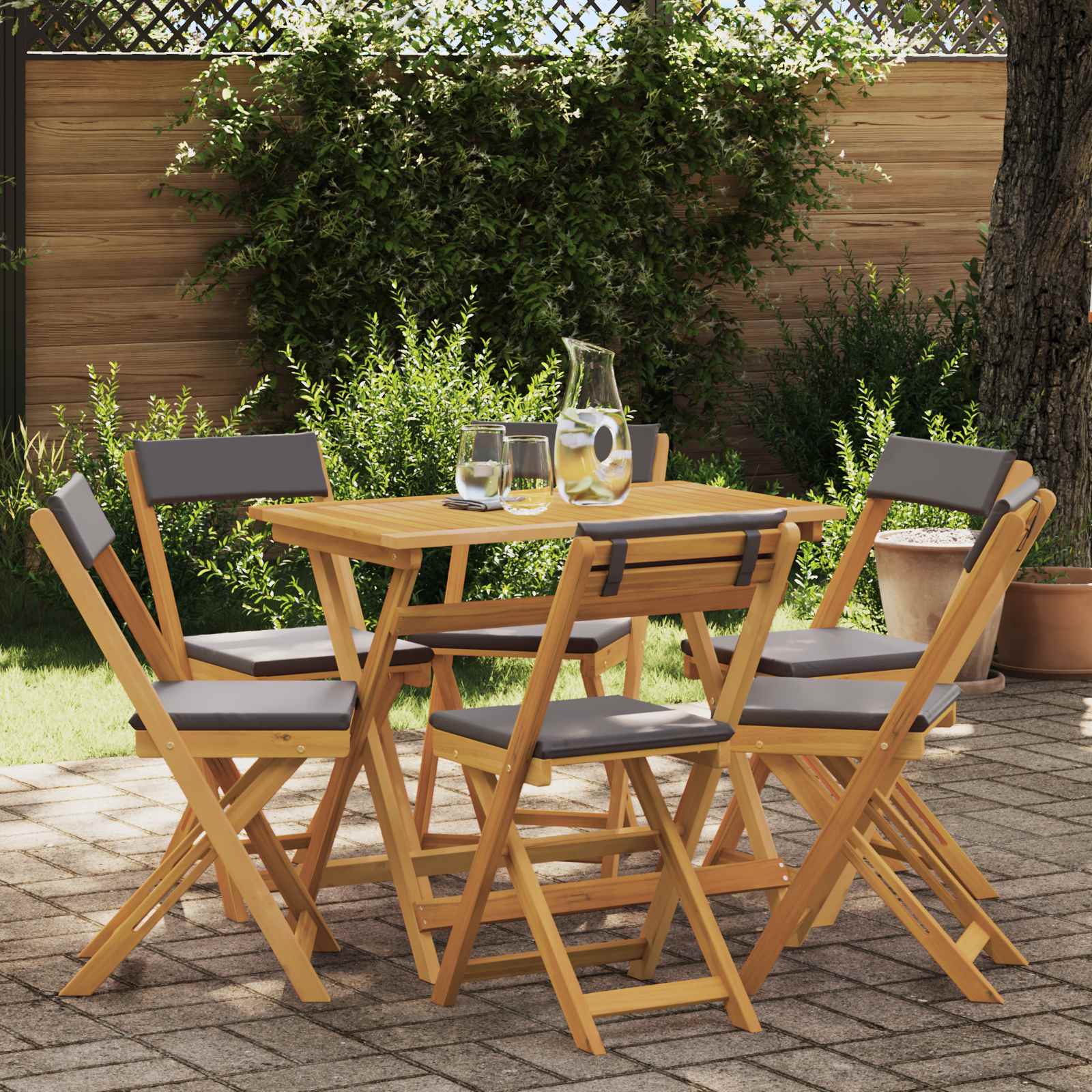 Sillas Bistro de Exterior 6 pcs Gris oscuro 40 x 53 x 80 cm