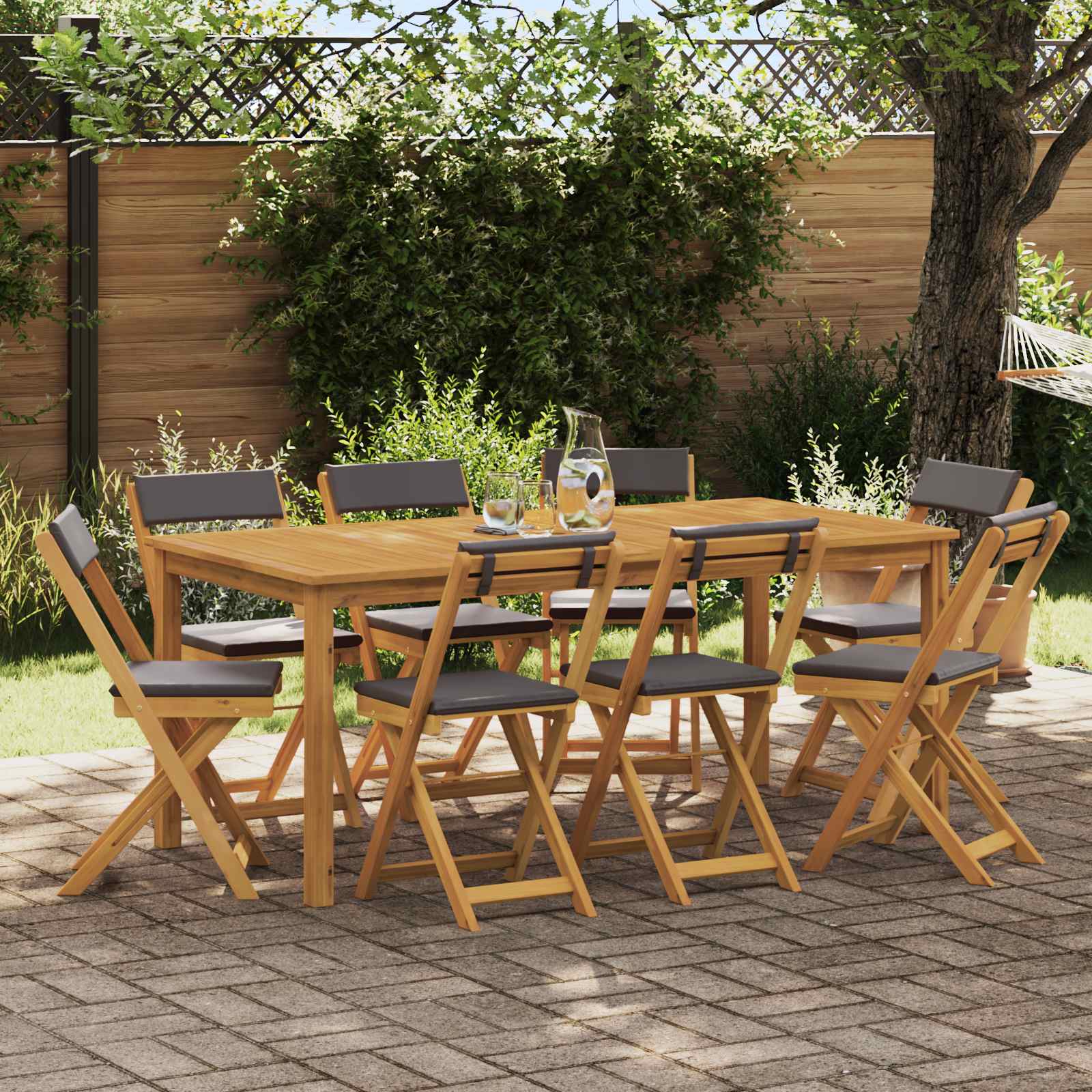 Sillas Bistro de Exterior 8 pcs Gris oscuro 40 x 53 x 80 cm