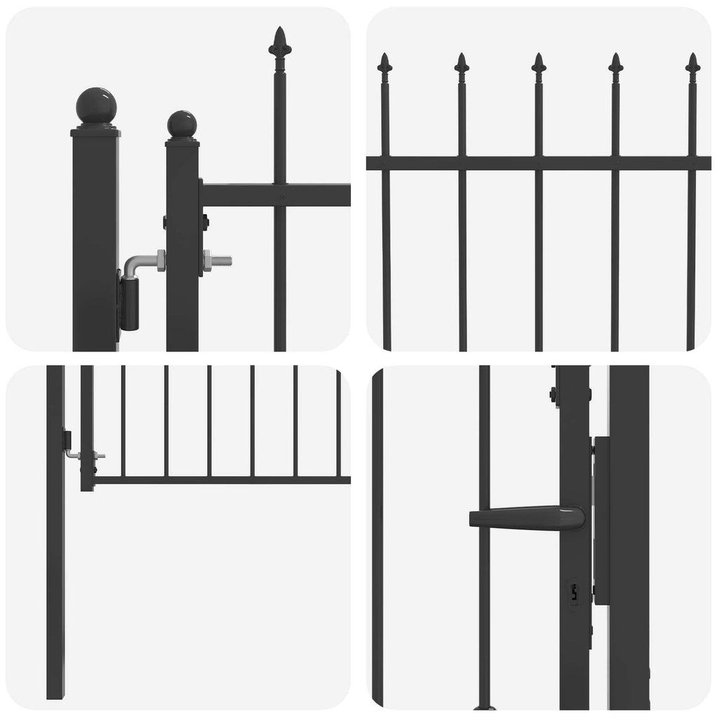 Puerta de cerca HORST 100 x 100 cm Metal Negro Con cerradura