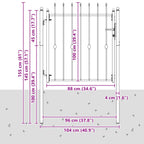 Puerta de cerca HORST 100 x 100 cm Metal Negro Con cerradura