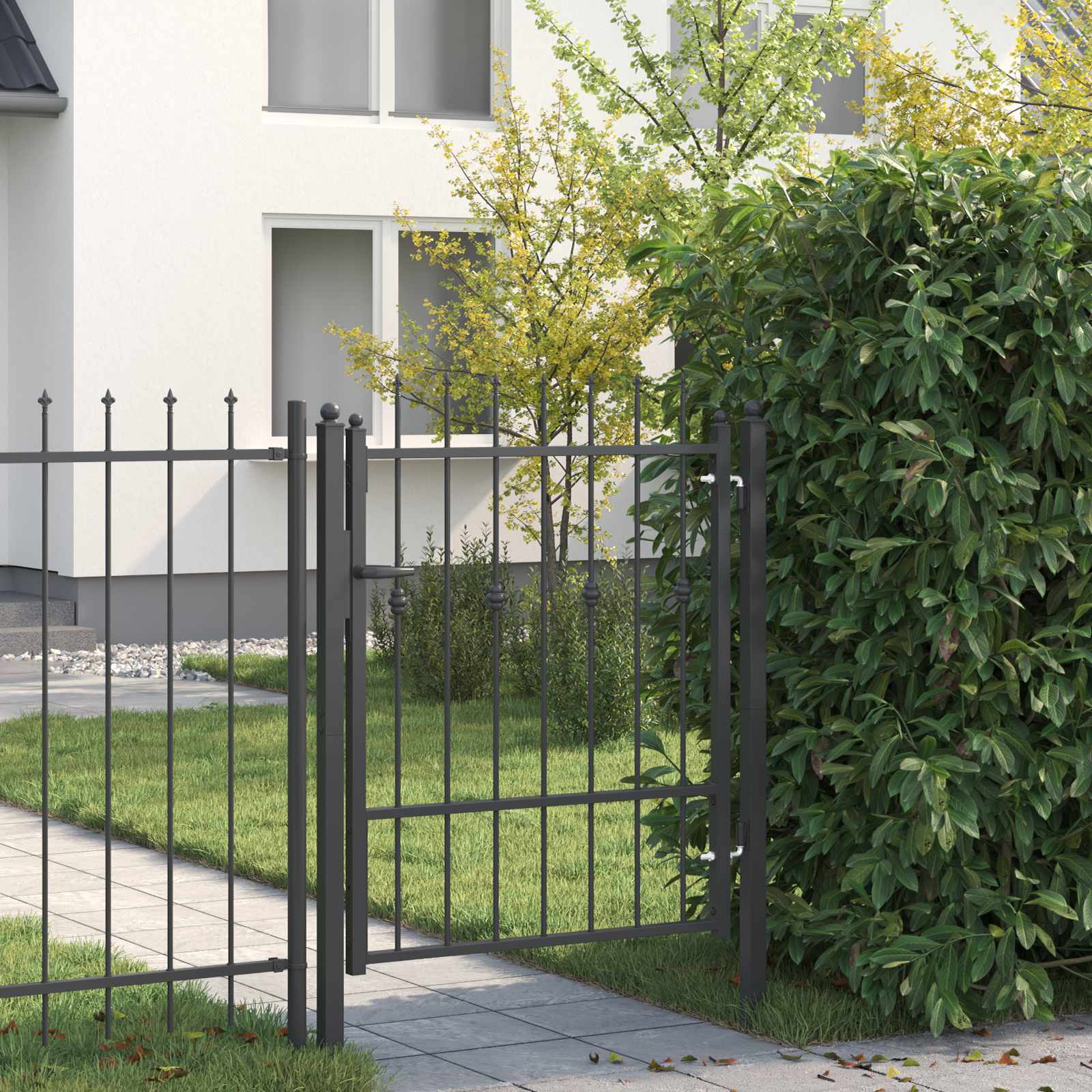 Gate fence HORST 100 x 100 cm Black Metal With lock